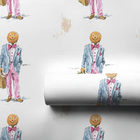 Preppy Christmas Gift Wrap, Dapper Gingerbread Man Wrapping Paper, Traveling Gingerbread Wrapping Paper, Whimsical Holiday Wrapping Paper