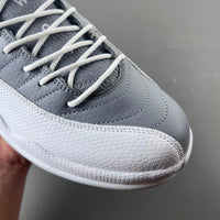 Low Top Sneakers, White Gray Colorway, Lace Up Design, Casual Gift for Sneaker Fans