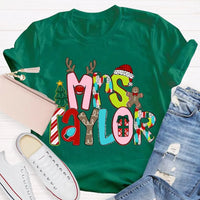 Personalized Christmas T-Shirt, Custom Christmas Tree Shirt, Holiday Tree Graphic Tee, Matching Family Christmas Shirt, Xmas Holiday Present