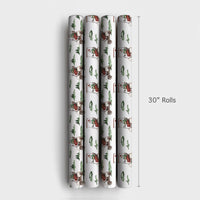 Watercolor Golf Cart Christmas Gift Wrap, Golfing Santa Wrapping Paper, Golfer Dad Holiday Wrapping Paper, Sports Fan Wrapping Paper Roll