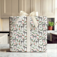 Holiday Holly Berry Gift Wrapping Paper, Christmas Zebra Wrapping Paper, Safari Xmas Gift Wrap, Winter Animal Holiday Present Wrap