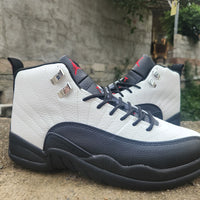 High Top Sneakers, White Gray Colorway, Lace Up Design, Casual Gift for Sneaker Fans