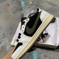 Low Top Sneakers, Olive Green Sail Black Colorway, Reverse Hook Design, Lace Up Design, Casual Gift for Sneaker Fans