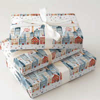 Watercolor CN Tower Gift Wrap, Toronto Skyline Christmas Wrapping Paper, Canadian Winter City Gift Wrap Roll, Canada Travel Wrapping Paper