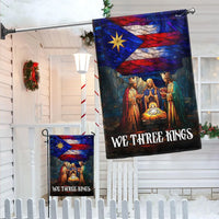 Boricua Christmas Holiday Yard Flag, Three Kings Nativity Puerto Rico Garden Flag, Double-Sided Wise Men Lawn Flag, Religious Epiphany Decor