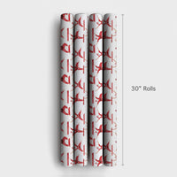 Humorous Fitness Santa Wrapping Paper, Yoga Poses Santa Wrapping Paper, Holiday Yogi Christmas Wrapping Paper, Namaste Santa Gift Wrap Roll