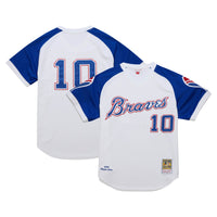 Atlanta Braves Chipper Jones White 2004 Cooperstown Collection Authentic Throwback Jersey