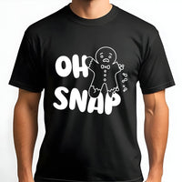 Humorous Christmas Pun T-Shirt, Oh Snap Gingerbread T-Shirt, Adorable Holiday Baking Graphic Tee, Winter Cookie Lover T-Shirt, Xmas Baker Present