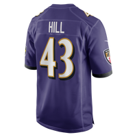 Baltimore Ravens Justice Hill Purple Game Jersey