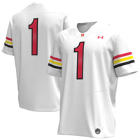 #1 White Maryland Terrapins Replica Football Jersey