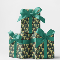 Winter Pine Holiday Gift Wrap, Pine Forest Christmas Tree Wrapping Paper, Evergreen Christmas Wrapping Paper, Holiday Gift Wrapping Paper