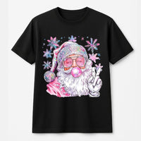 Retro Bubble Gum Santa Shirt, Disco Santa T-Shirt, Humorous Christmas Graphic Tee, Vintage Holiday Santa Tee, Fun Xmas Party Present for Men Women