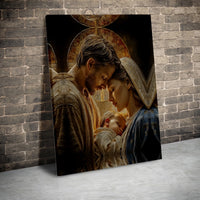 Mary Joseph Jesus Canvas Print, Holy Family Nativity Canvas Wall Art, Christian Digital Download Canvas Art, Religious Christmas Wall Decor
