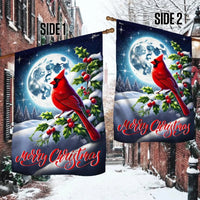 Merry Christmas Winter Bird Flag, Cardinal Christmas Garden Flag, Double-Sided Red Cardinal Yard Flag, Holiday Lawn Flag Decor Present