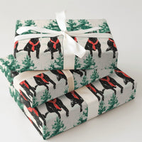 Red Scarf Dog Holiday Gift Wrap, Black Labrador Wrapping Paper, Snowy Winter Christmas Wrapping Paper, Dog Lover Wrapping Paper Roll