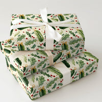 Humorous Holiday Pickle Ornament Gift Wrap, Christmas Pickle Wrapping Paper, Whimsical Secret Santa Wrapping Paper, Adorable Xmas Gift Wrap Roll