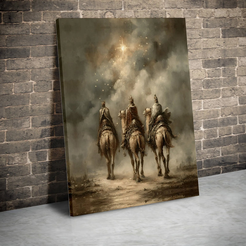 Nativity Star of Bethlehem Canvas Print, Three Wise Men Canvas Art, Christian Christmas Canvas, Religious Holiday Wall Decor, Church Present