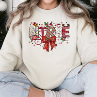 Festive RN Medical Holiday Sweater, Christmas Nurse Sweatshirt, Adorable Nurse Crewneck, Healthcare Worker Xmas Present, Winter Hospital Pullover