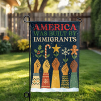 Christmas Solidarity Garden Flag, America Was Built by Immigrants Garden Flag, Patriotic Yard Flag, Seasonal Holiday Garden Banner Present