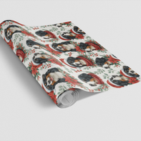 Berner Holiday Gift Wrap, Bernese Mountain Dog Wrapping Paper, Winter Dog Breed Christmas Paper, Festive Dog Lover Gift Wrapping Paper Roll
