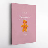 Smells Like Regret Holiday Canvas Wall Art, Humorous Gingerbread Man Canvas Print, Humorous Christmas Canvas Decor, Festive Winter Gag Present