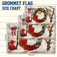 Rustic Farmhouse Holiday Flag, Joy Christmas Wreath House Flag, Double Sided Xmas Plaid Garden Flag, Winter Porch Yard Home Decor