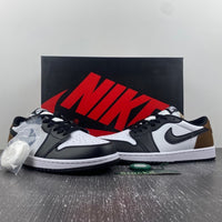 Low Top Sneakers, Brown Black White Colorway, Lace Up Design, Casual Gift for Sneaker Fans