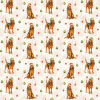 Adorable Hound Dog Holiday Wrapping Paper, Bloodhound Christmas Gift Wrap, Festive Winter Puppy Gift Wrap