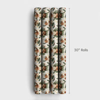Western Holiday Santa Gift Wrap, Cowboy Santa Wrapping Paper, Rustic Country Christmas Wrapping Paper, Whimsical Pine Berry Gift Wrap Paper