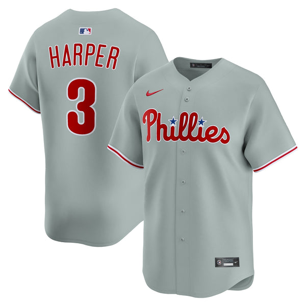 Philadelphia Phillies Bryce Harper Gray Road Limited Player Jersey