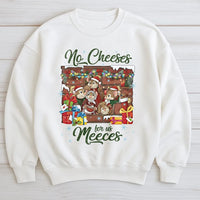 No Cheeses for Us Meeces Graphic Crewneck, Adorable Mouse Christmas Sweatshirt, Humorous Muppet Holiday Sweater, Nostalgic Xmas Pullover Present