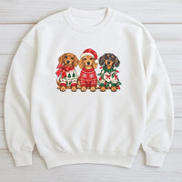 Holiday Wiener Dog Crewneck, Christmas Dachshund Sweatshirt, Retro Santa Dachshund Pullover, Adorable Dachshund Dog Lover Xmas Sweater