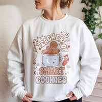 Gingerbread Christmas Sweater, Teacher of Smart Cookies Sweatshirt, Adorable Teacher Holiday Crewneck, Festive School Graphic Pullover