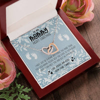 Expecting Mom Christmas Present, Interlocking Hearts Necklace, Polished Surgical Steel CZ Jewelry, Pregnancy Announcement for Wife