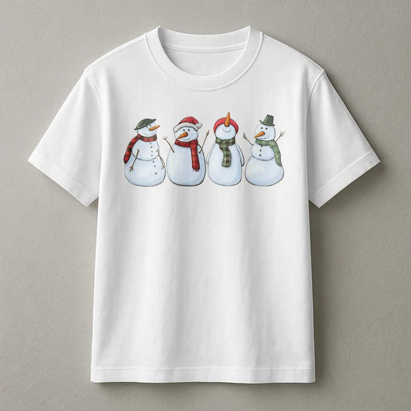 Adorable Winter Holiday Shirt, Snowman Family T-Shirt, Matching Christmas Graphic Tee, Festive Season Apparel, Adorable Xmas Family Present T-Shirt