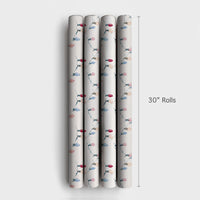 Pastel Holiday String Light Gift Wrap, Watercolor Christmas Lights Wrapping Paper, Festive Xmas Paper, Winter Present Wrapping Paper Roll