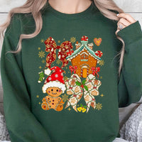 Holiday Gingerbread House Sweater, Gingerbread Man Christmas Sweatshirt, Adorable Xmas Pullover, Festive Christmas Crewneck, Winter Present