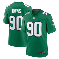 Philadelphia Eagles Jordan Davis Kelly Green Alternate Game Jersey