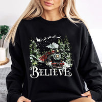 Vintage Holiday Train Pullover, Believe Christmas Train Sweatshirt, Christmas Movie Graphic Crewneck, Festive Winter Sweatshirt, Xmas Present