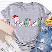 Fa La La Santa Hat Math Equations Shirt, Math Teacher Christmas T-Shirt, Humorous Holiday Mathematics Graphic Tee, Teacher Xmas Present