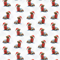 Watercolor Sea Lion Gift Wrap, Christmas Seal Wrapping Paper, Adorable Winter Animal Present Wrap, Holiday Ocean Lover Gift Wrapping Paper