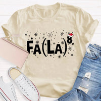 Humorous Holiday Math Graphic Shirt, Fa La La Equation Christmas Math Teacher T-Shirt, Retro Xmas Teacher Tee, Winter Math Lover Present Shirt