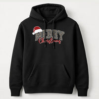 Merry Christmas Leopard Pattern Pullover, Leopard Print Christmas Hoodie, Wild Holiday Aesthetic Sweatshirt, Trendy Xmas Tree Hoodie