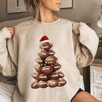 Sports Holiday Crewneck, Football Christmas Tree Sweatshirt, Festive Football Lights Pullover, Adorable Xmas Football Sweater, Game Day Fan Present