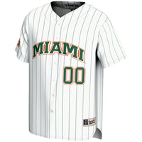 Miami Hurricanes NIL Pick-A-Player Lightweight Baseball Jersey - White