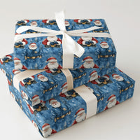 First Responder Christmas Gift Wrap, Police Officer Santa Wrapping Paper, Law Enforcement Holiday Wrapping Paper, Cop Xmas Gift Wrap