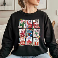 Adorable Manga Anime Crewneck, Anime Christmas Sweatshirt, Japanese Anime Holiday Pullover, Otaku Christmas Sweater, Present for K-Pop Fans