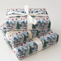 Winter City Skyline Gift Wrap, Seattle Space Needle Wrapping Paper, Washington Christmas Wrapping Paper, Festive Holiday Wrapping Paper