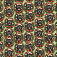 Santa Hat Pup Holiday Gift Wrap, Newfoundland Dog Christmas Wrapping Paper, Adorable Dog Lover Wrapping Paper, Xmas Present Wrap, Dog Gift Wrap