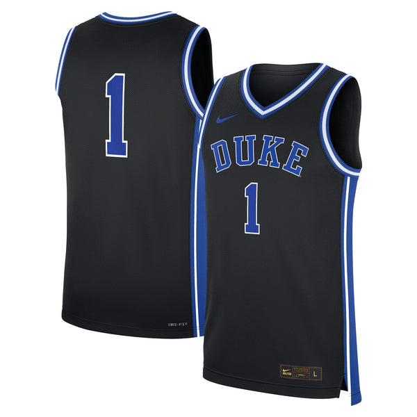 #1 Black Duke Blue Devils Alternate Replica Jersey